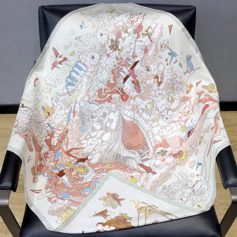 Yunjian Vientiane double-sided printed mulberry silk scarf silk scarf heavy silk 18 mmi twill silk large square scarf shawl 88*88cm