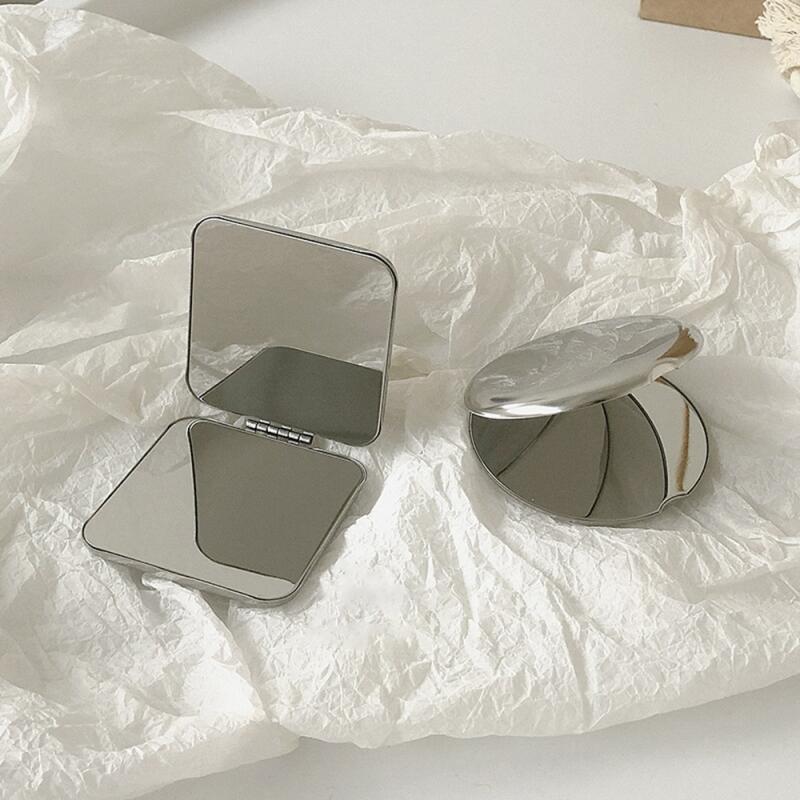 Mini Folding Portable Square Round Pretty Metal Hand Mirror square