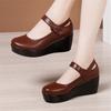Fashion Size 32-43 Women's Shoes Platform Wedge 2024 New Women's Spring Shoes High Heel Fashion Mid-aged Shallow Mouth Mother Shoes
