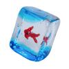 Glass Fish Tanks Figurines Tabletop Centerpiece Ornament Home Decors Crystal Collectible Figurines Gift for Christmas