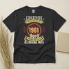 65th Birthday TShirt Born In 1961 65 Years Old Gifts Legends Aged Perfectly Tee