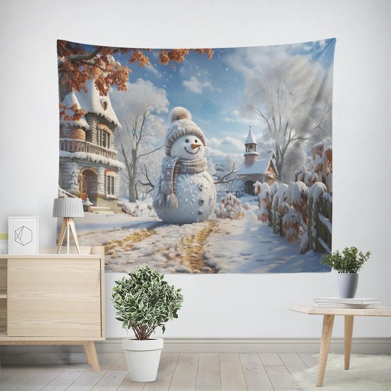 Natal Ano Novo Árvore de Natal Boneco de Neve Padrão Tapeçaria Sala de Estar Sofá Interior do Carro Tapeçaria Decorativa