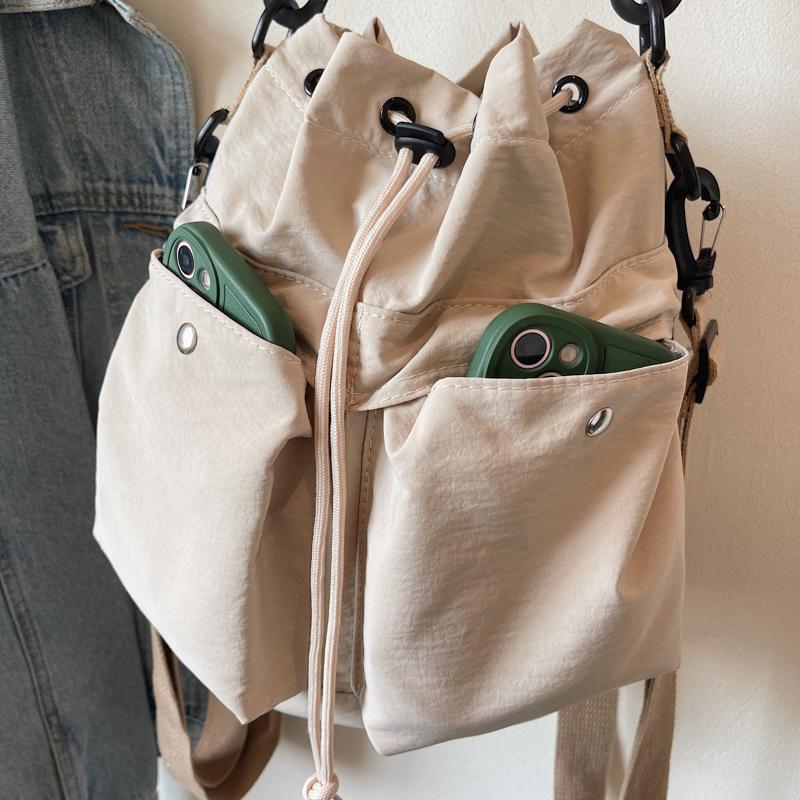 Multifunktionale Umhängetasche mit großer Kapazität Damen Rucksack mit Kordelzug Mehrfachtasche Umhängetasche