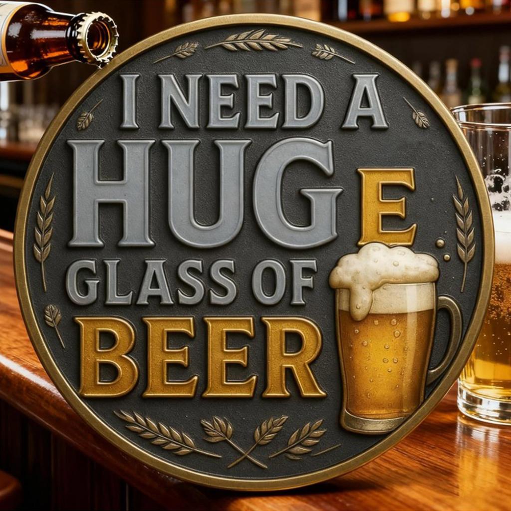 I Need A Large Beer Coin Set—fun Beer , Men's Beer Challenge, Party Bar Table Decorations And Collectible Souvenirs (set Of 2)