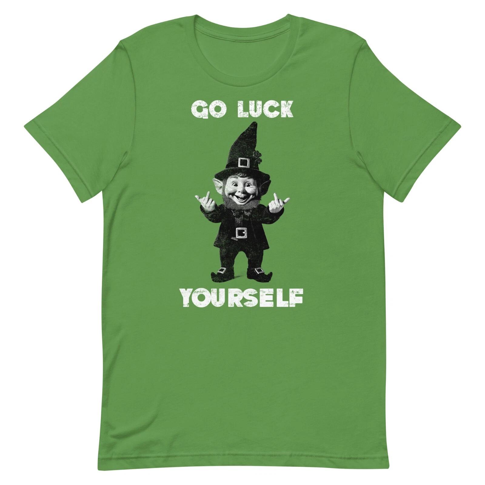 Vintage Retro T Shirt Go Luck Yourself Funny St Patrick s Day Graphic Tee Unisex S