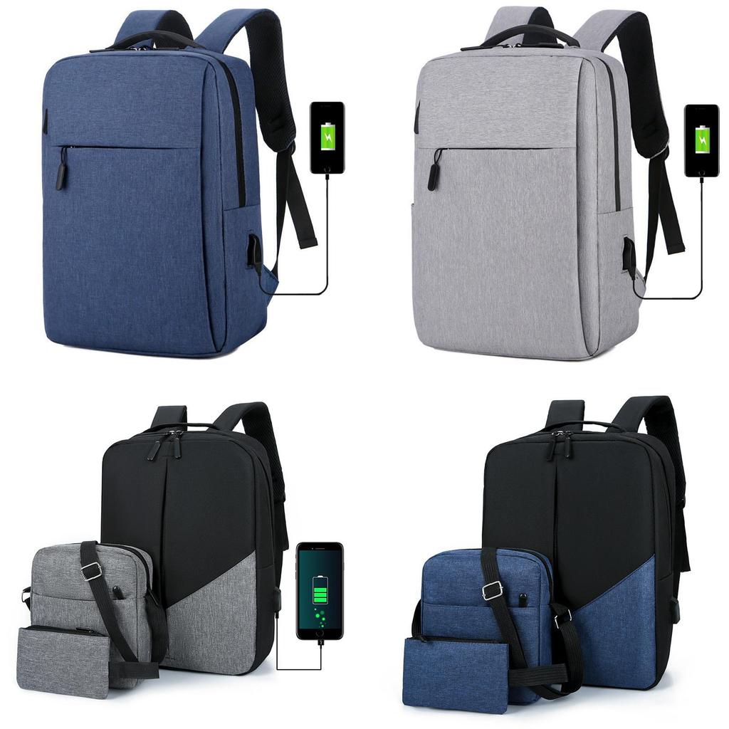 Mens Travel Backpack With Usb Charging And Water Resistant Oxford Fabric For Business Commuting