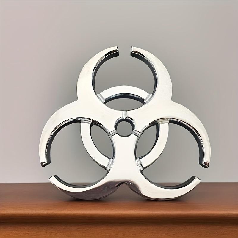 

1pc Of Unique Golden Biohazard Stickers | Featuring The Logo - A Beautiful And Practical Trunk Badge - Leaf Board Emblem - Side Plate Sticker