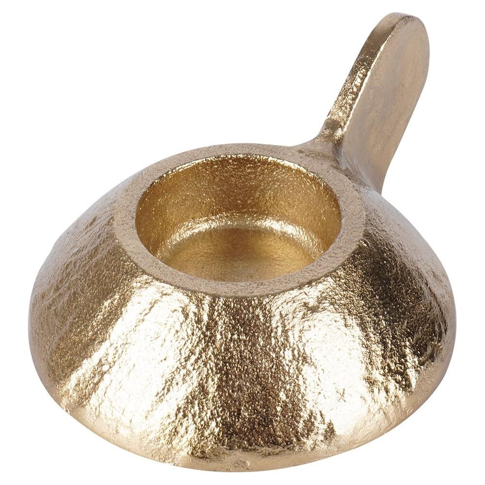 Gold aluminum candlestick 12x9x5 cm