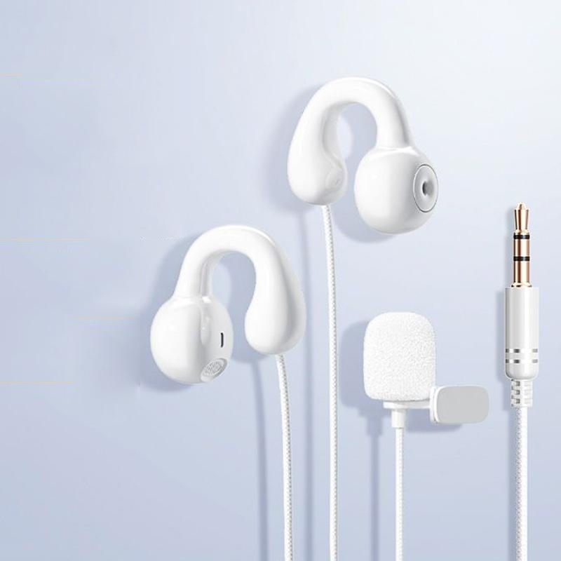 

Wired Open Ear Headphones Earclip Air Conduction Music Earbuds Gaming Headset Earphones with Lavalier Microphone 3.5mm/Type-C