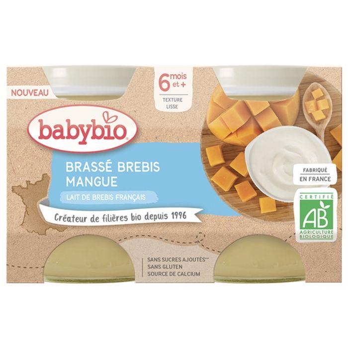 Babybio - Petit Pot Bébé Brassé Brebis Mangue - Bio - 2x130g - Dès 6 Mois