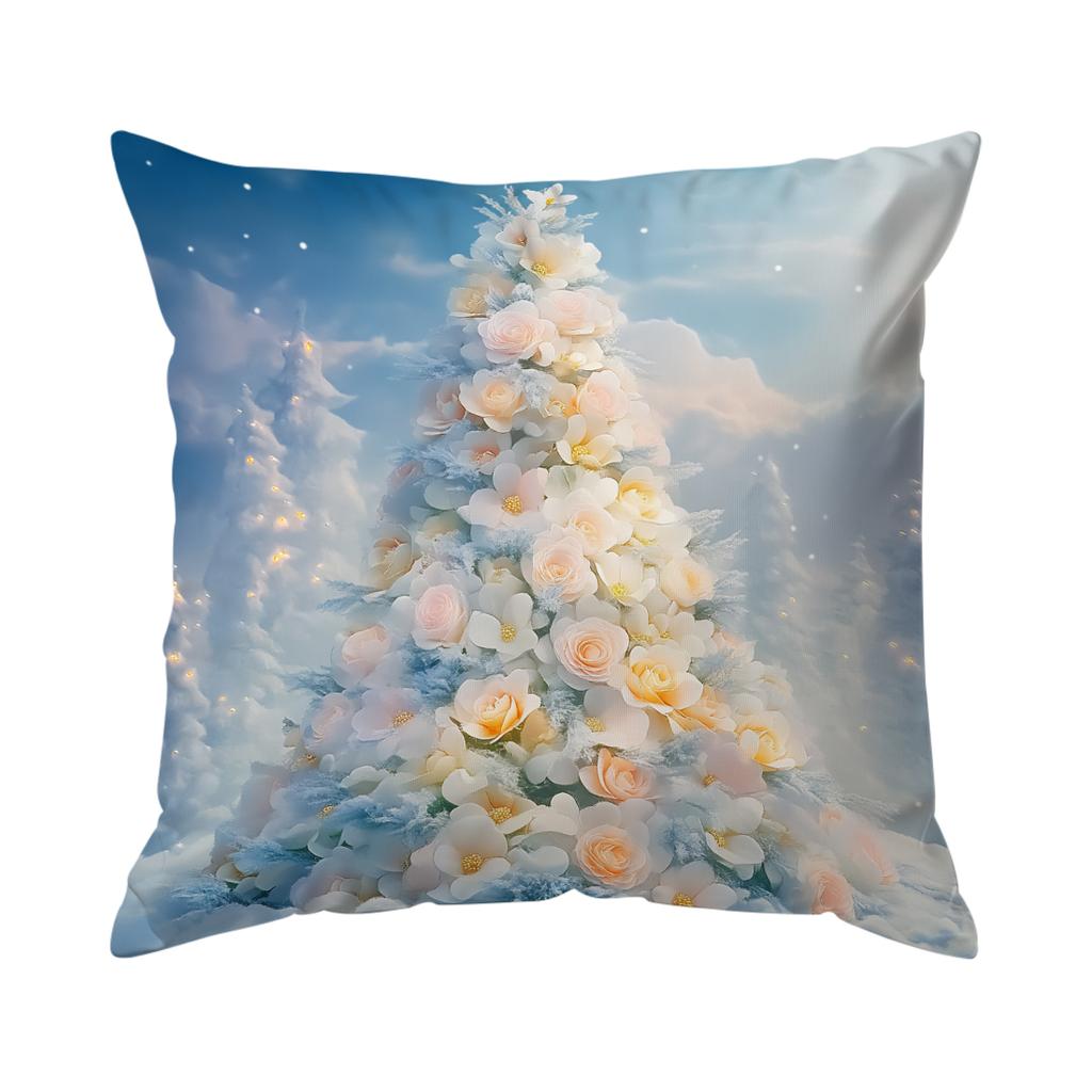 Blue Dreamy Christmas Theme Pillowcase Bedroom Sofa Cushion Cover 100% Polyester Living Room Cushion Pillowcase Home Decor