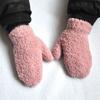 Boys Girls Hot Sale Lovely Cartoon Baby Candy Color Full Fingers Kids Gloves Coral Plush Mittens