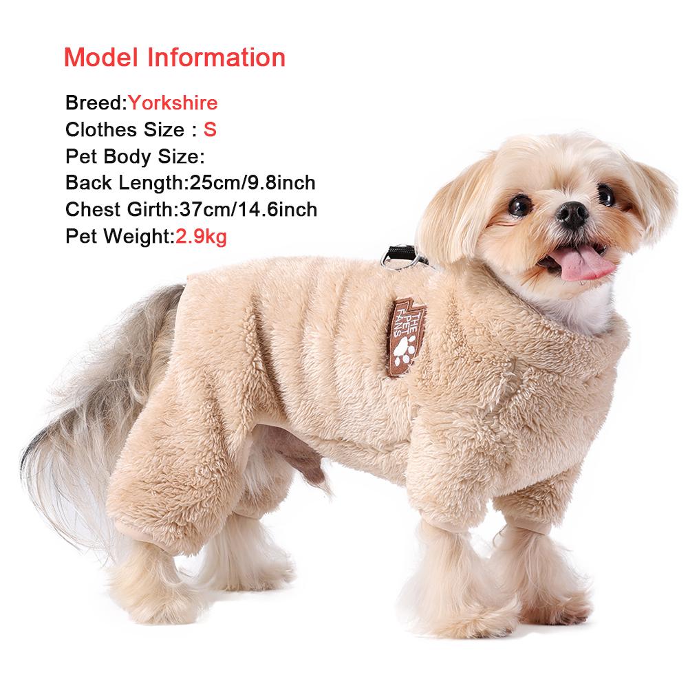 Winter Dog Clothes For Small Medium Dogs Warm Fleece Pet Jumpsuit Pajamas Yorkie Pug Nightshirt Onesie Boy Girls Puppy Overalls
