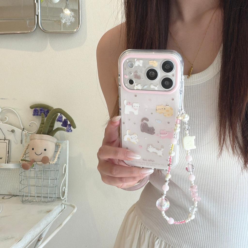 Korean foundation multiple kittens iPhone16promax Apple 15pro mobile phone case 17pro protective case cute