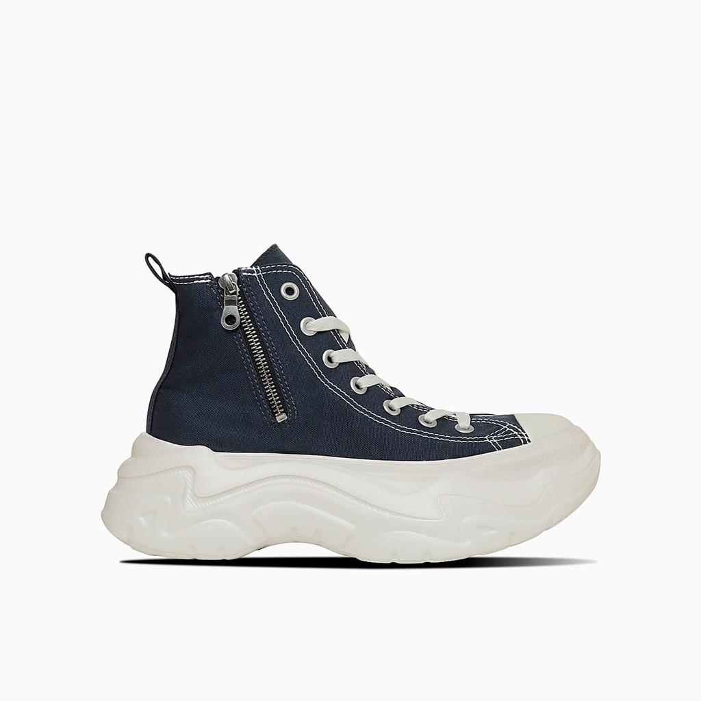 Lightweight Platform Zip-up All Star Cityhike Z Hi Sneakers In Dark Navy, Size 22.5 Cm