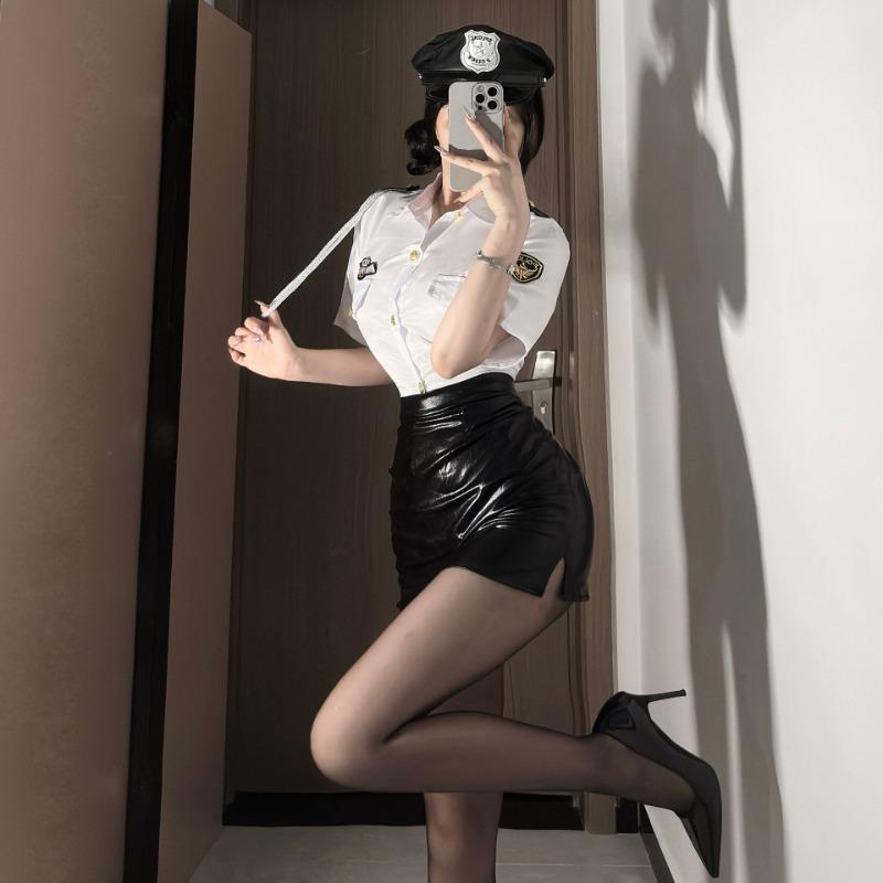 Fun Underwear Nightclub Anchor Sexy Wind Uniform Hip Royal Sister Temperament Suit Female Police Tight Instructor
