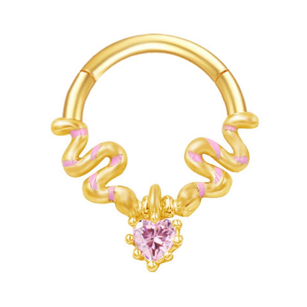 Crystal Nose Piercing Silver Color Septum Ring Stainless Steel Accessory for Ear Helix Cartilage Body Accessories