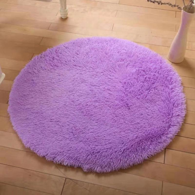Einfache kreisförmige Matte Wohnzimmer Schlafzimmer Badezimmertür Rutschfeste dicke Kaschmirimitat Teppich Fußmatte