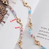 1meter Crystal Beads Chain KC Gold Color Love Heart Beaded Copper Chains for Necklace Bracelet Jewelry Making DIY Components