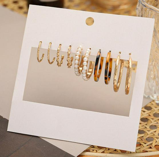 Women's Tassel and Pearl Crystal Stud Earring Set