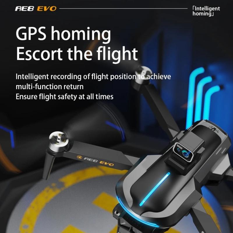 AE8 EVO GPS Drone 8K Professional HD Three Camera with Screen 5G WIFI 360°Obstacle Avoidance Brushless Rc Quadcopter FPV 5G WIFI Transmission UAV