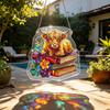 Apanhador de Sol de Quebra-Cabeça Acrílico Livresco, Ornamento de Pendurar na Janela Estilo Vitral, Colibri Floral Livro Kit DIY Apanhador de Sol para Decoração de Casa, Presente para