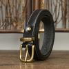 2024 Leather Belt Women'S Trend Personalized Retro Pure Cowhide Denim Pin Buckle Belt