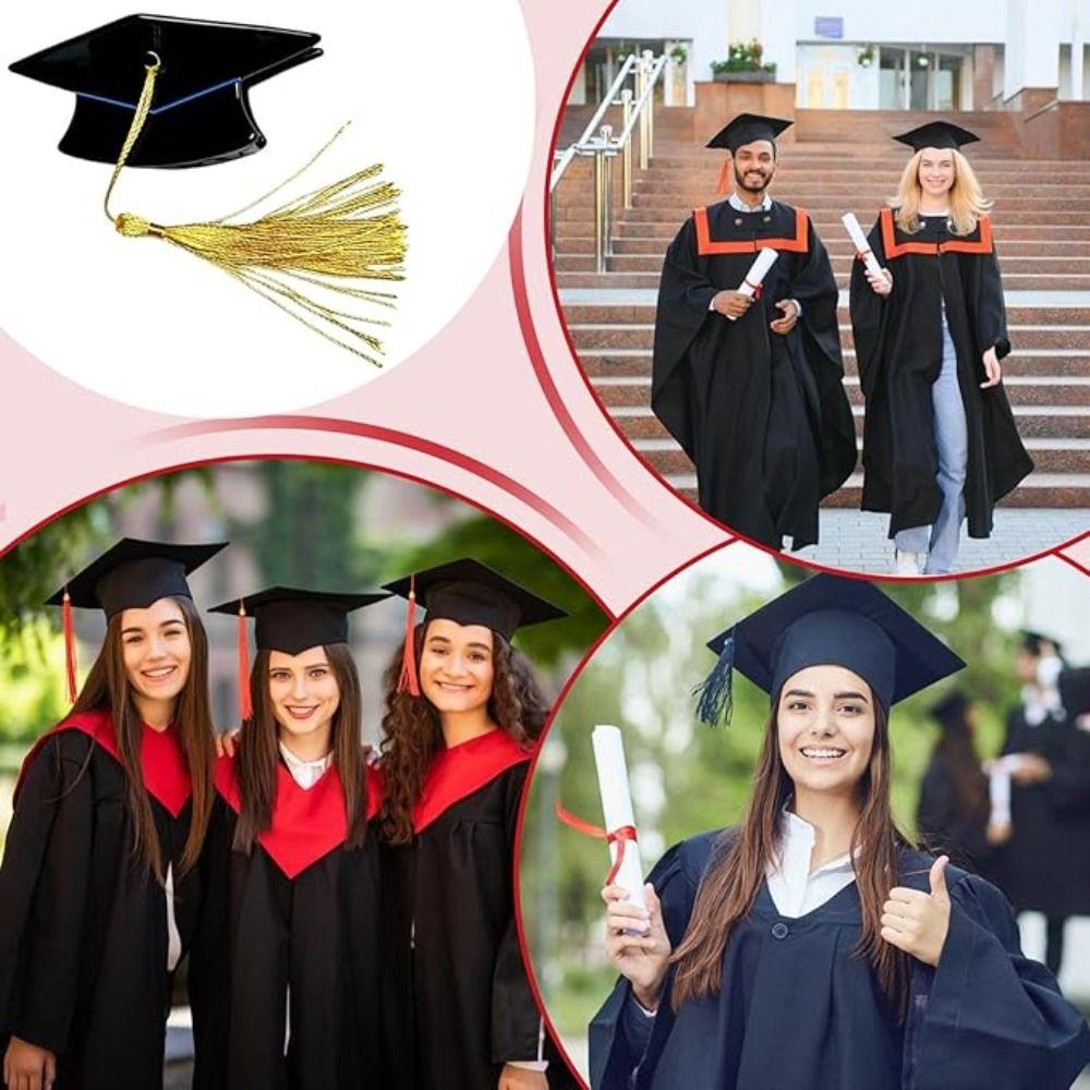 1/2Pcs Portable Doctoral Cap Hair Clip Decorative Headwear Tassel Hairpin  Photoshoot Celebration