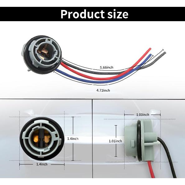 2PCS 1157 LED Bulb Socket Plug, Waterproof Turn Signal Brake Light Tail Light Socket Harness, Base Plug Connector Professional Car Accessories Fits