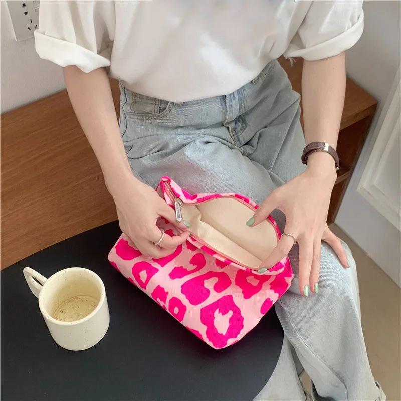 Flower Women's Makeup Bags Travel Toiletries Wash Bags Large Beauty Cosmetic Bag Multifunction Canvas Handbags Storage Organizer