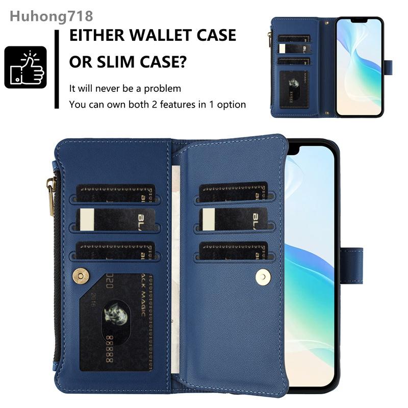 Zipper Leather Case For Iphone SE 2 3 4 2020 2022 2024 X XS XR 6 6S 7 8 Plus 11 12 Mini Pro Max Wallet Cover Casing