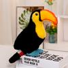25cm Like Real Parrot Toucan Bird Plush Toy Stuffed Red Green White Black Animal Plushie Home Decor Birthday Gift
