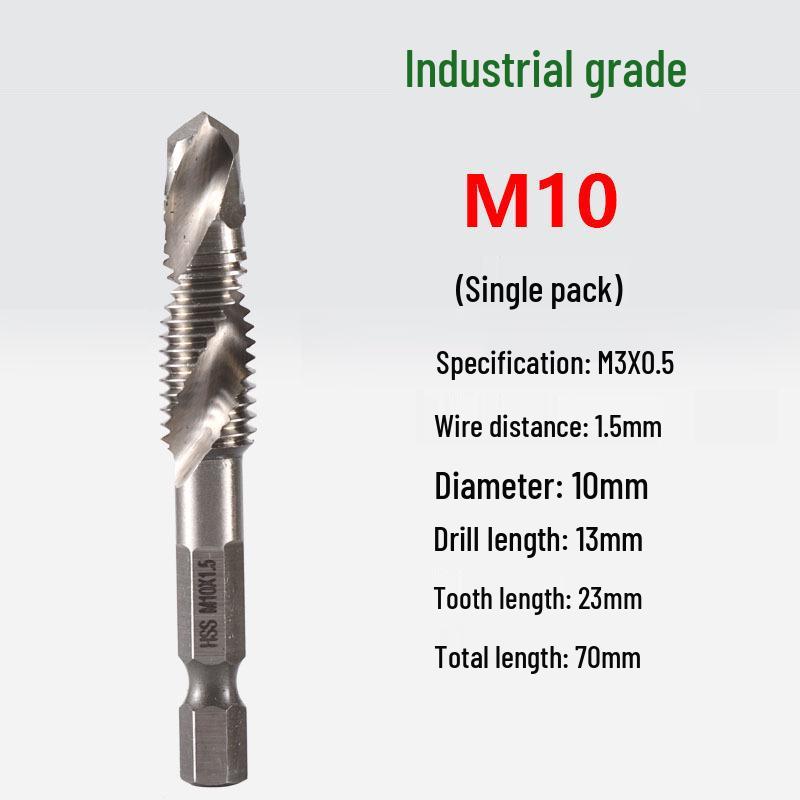 Multifunctional Hex Shank Spiral Tap and Drill Set for Electric Drills