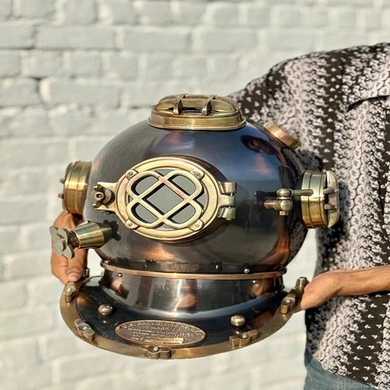 45,72 cm Handgefertigter Tauchhelm, US Navy Marine Tauchhelm Schwerer Marine-Taucherhelm Heim-, Bürodekoration Geschenk