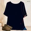 Women Plus Size Round Neck Batwing Short Sleeve Top Star Planet Cosmic Wave Print Loose Casual Tunic Blouse