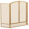 Fireplace Screen, 3-Piece Spark Guard with Double Doors 122x75cm