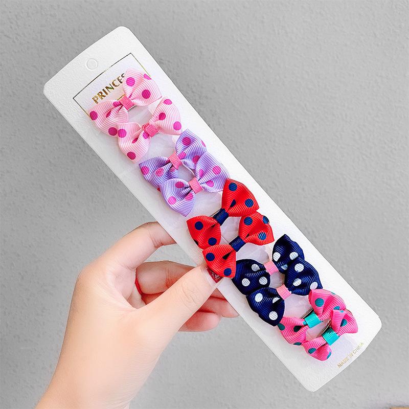 10Pcs Baby Bow Hair Clip Children's Bangs Headdress Girls Cute Little Hair Clip Broken Hair Clip Princess Hair Accessory