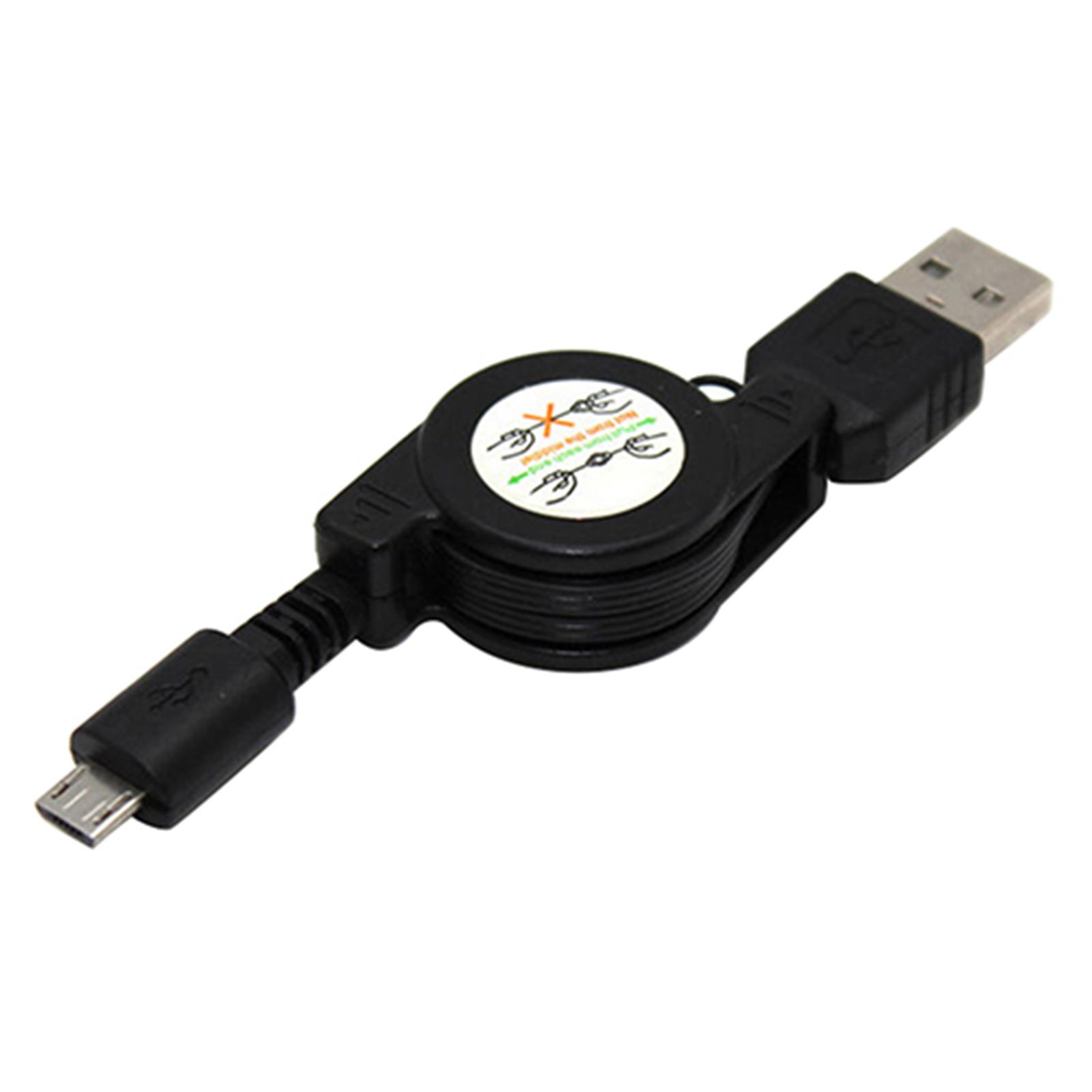 New Retractable Micro USB A to USB 2 0 B Male Cable Sync Data Charger for Samsung huawei 0.8m чёрный