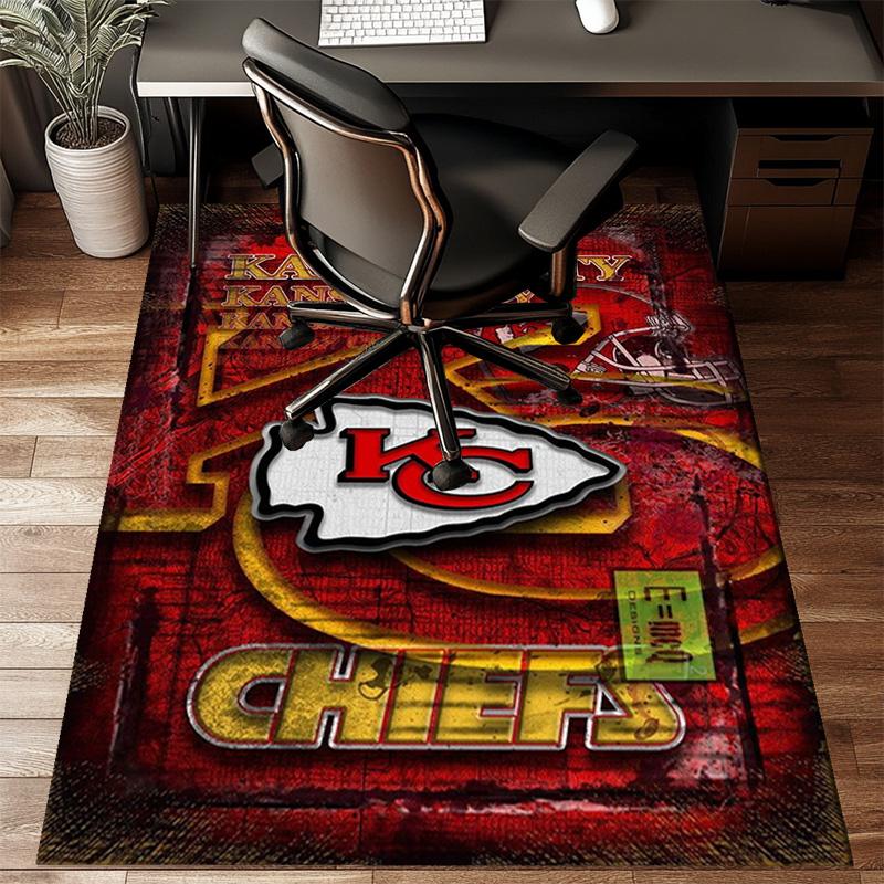 Kansas Chiefs Logo Rug Game Carpet, Floor Mat for Bedroom Living Room Entryway Rug, Home Decor Idea Gift for Christmas birthday
