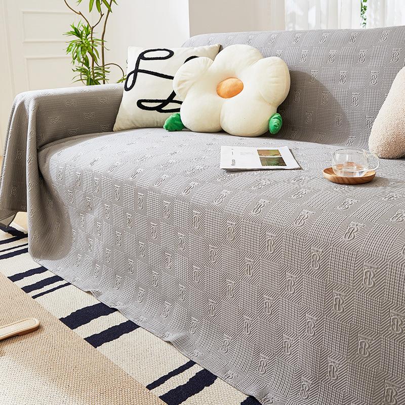 

Полотенце для дивана из ледяного шелка со свежим принтом, новинка лета, Fanghua, черная технология, ощущение прохлады, полностью покрытый чехол для дивана, тканевое полотенце на спинку 200*130cm серый