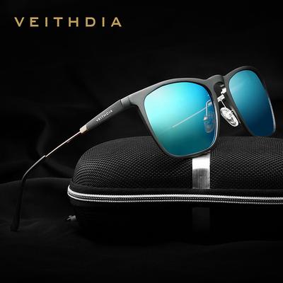 VEITHDIA Square Retro Aluminum Sunglasses Polarized Eyewear Accessories Sun Glasses For Men/Women