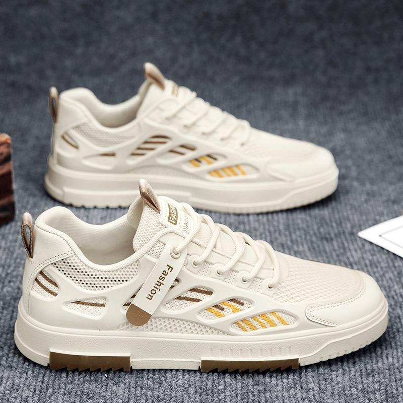 Men's shoes breathable mesh shoes versatile casual board shoes student sports soft sole small white tide shoes lightweight flat tide brand
