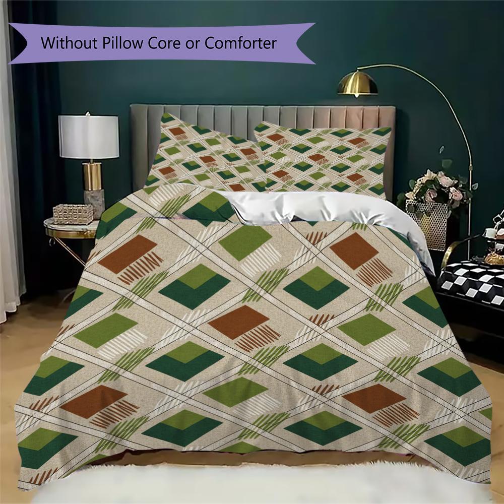 Simple Geometry Pattern Bedding uilt Set uilt Cover Pillowcase Home Decoration Birthday Gift (1 * duvet cover + 2 * pillowcase without core)22