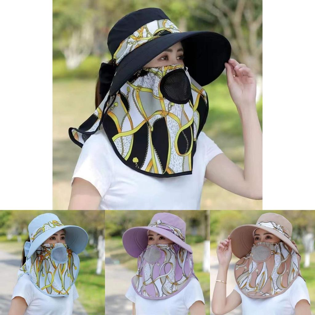Sun Hat For Women Large Brim With Neck Cover Breathable Summer Sun Protection