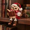 Owl Figurines for Bookshelf 2Pcs Reading Resin Figurines, Sitting Edge Statue with Glasses Cute Animal Statues Mantel & Book, Vintage Rustic