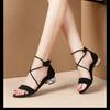 Shallow Daily Rear Zipper Personality Roman Style Women's Shoes 2025 Summer New Sandals