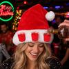 Christmas Drinking Accessories Plush Hat with Drink Holder, Adults Velvet Santa Claus Red White 3 Cups, Xmas Cap for New Year Holiday Party Winter