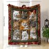 Cozy Cat Lover's Plush Fleece Throw Blanket - Perfect for Sofa Naps, Office Breaks & Christmas DecorCozy Cat Lover's Plush Fleec