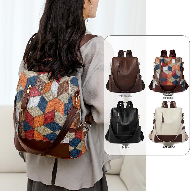 Rucsac Retro de Mare Capacitate pentru Femei, Modă Nouă 2024, Geantă Versatilă Casual și Simplă de Umăr