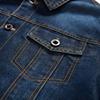 New autumn casual men's denim jacket large size multi-pocket lapel jacket